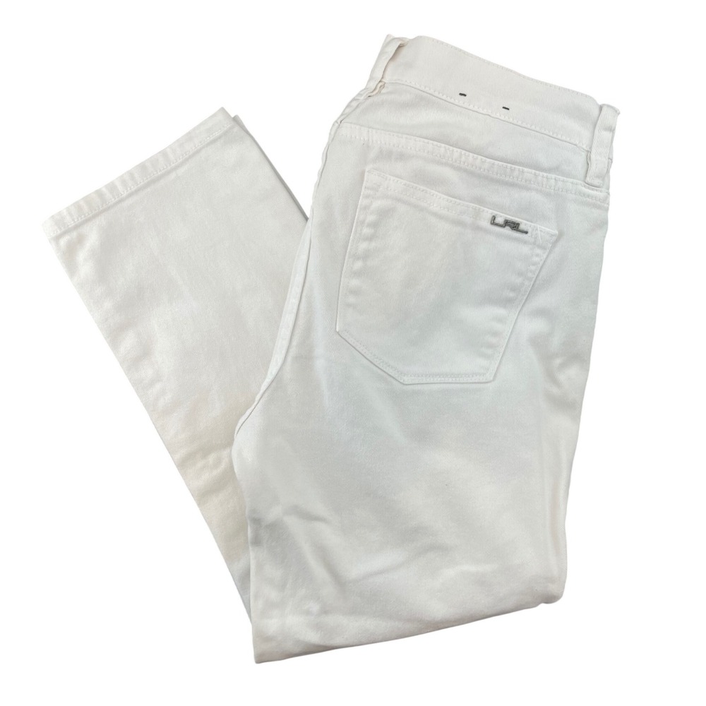 Lauren Ralph Lauren Classic Straight Cropped Jeans Women 10 White Nautical Coast